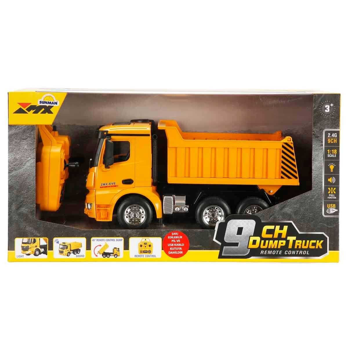 Sunman Uzaktan Kumandalı Sesli ve Işıklı Damperli Kamyon 1/18