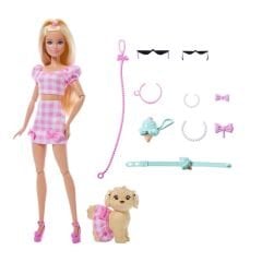 Barbie Uyumlu Dostlar Sarı Saçlı Bebek ve Köpekçiği JFP36