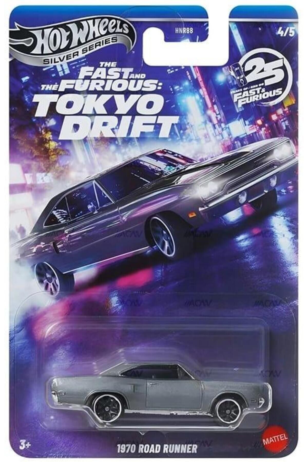 Hot Wheels 2025 Silver Fast & Furious Tokyo Drift 1970 Road Runner JKX08