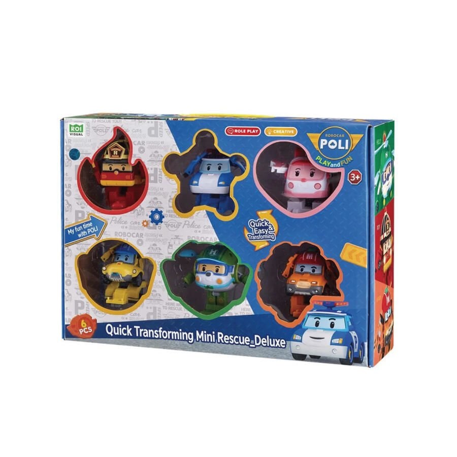 ROBOCAR POLİ QUİCK TRANSFORMİNG MİNİ RESCUE DELUXE 6'LI SET
