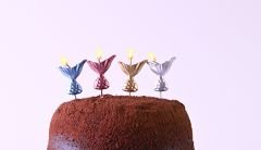 Balonevi PIRILTILI DENİZ KIZI ŞEKİLLİ MUM 4'LÜ