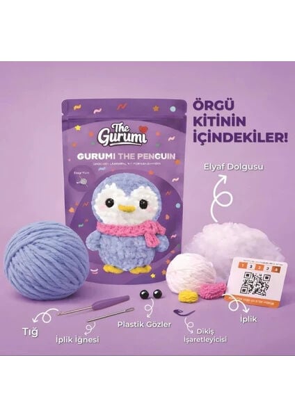 THE GURUMİ PENGUEN  ÖRGÜ ÖĞRENME KİTİ TG006