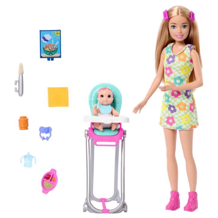 BARBIE BEBEK BAKICISI BEBEĞİ VE AKSESUARLARI OYUN SETLERİ FHY97