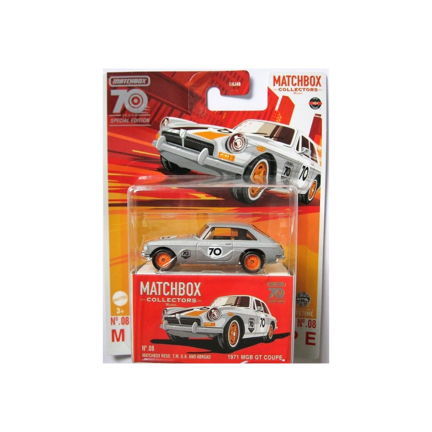 Matchbox 2023 Koleksiyoncu Serisi 70. özel baskı 1971 Mgb Gt Coupe HLJ66