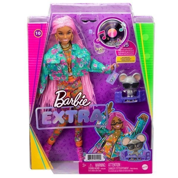 BARBİE EKXTRA PEMBE ÖRGÜ SAÇLI BEBEK GXF09