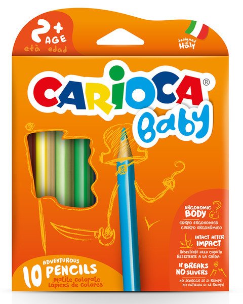 CARİOCA JUMBO BEBEK ÜÇGEN KURU BOYA KALEMİ 10'LU 2
