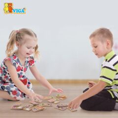 VİGA TOYS AHŞAP DOMİNO HAYVANLAR