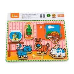 VİGA TOYS AHŞAP 2D EVCİL HAYVANALR PUZZLE