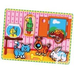 VİGA TOYS AHŞAP 2D EVCİL HAYVANALR PUZZLE