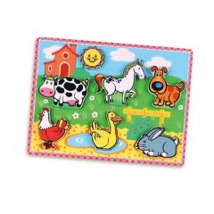 VİGA TOYS AHŞAP 2D ÇİFTLİK HAYVANLARI PUZZLE