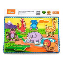 VİGA TOYS AHŞAP 2D VAHŞİ HAYVANLAR PUZZLE