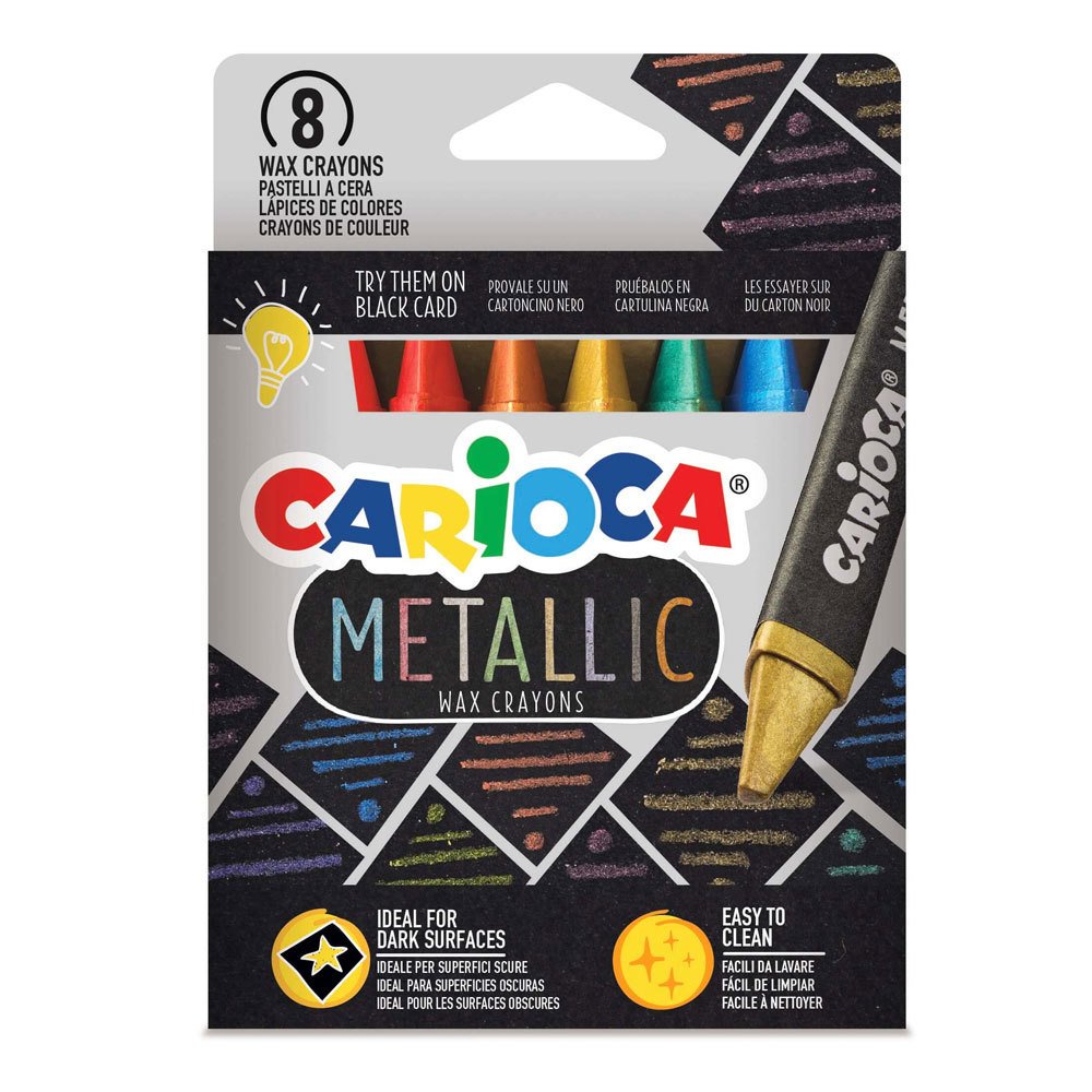 CARİOCA JUMBO ÜÇGEN MUM BOYA KALEMİ METALİK 8’Lİ