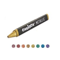 CARİOCA JUMBO ÜÇGEN MUM BOYA KALEMİ METALİK 8’Lİ