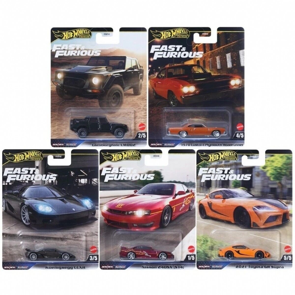 Hot Wheels Fast-Furious Premium Arabalar HNW46 5'li Set