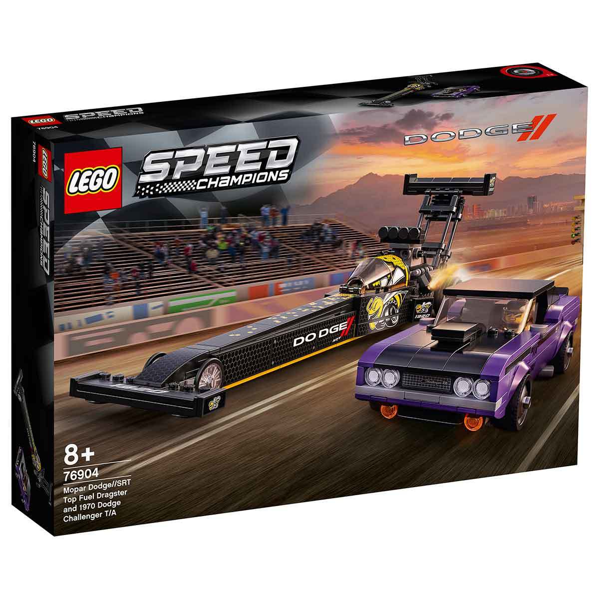 LEGO Speed Champions Mopar Dodge//SRT Top Fuel Dragster ve 1970 Dodge Challenger T/A 76904