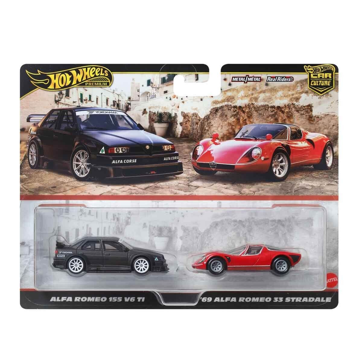 Hot Wheels 2'li· Premi·um Araba Seti Alfa Romeo 155 V6 Ti Ve 69 Alfa Romeo 33 Stradale JBK95