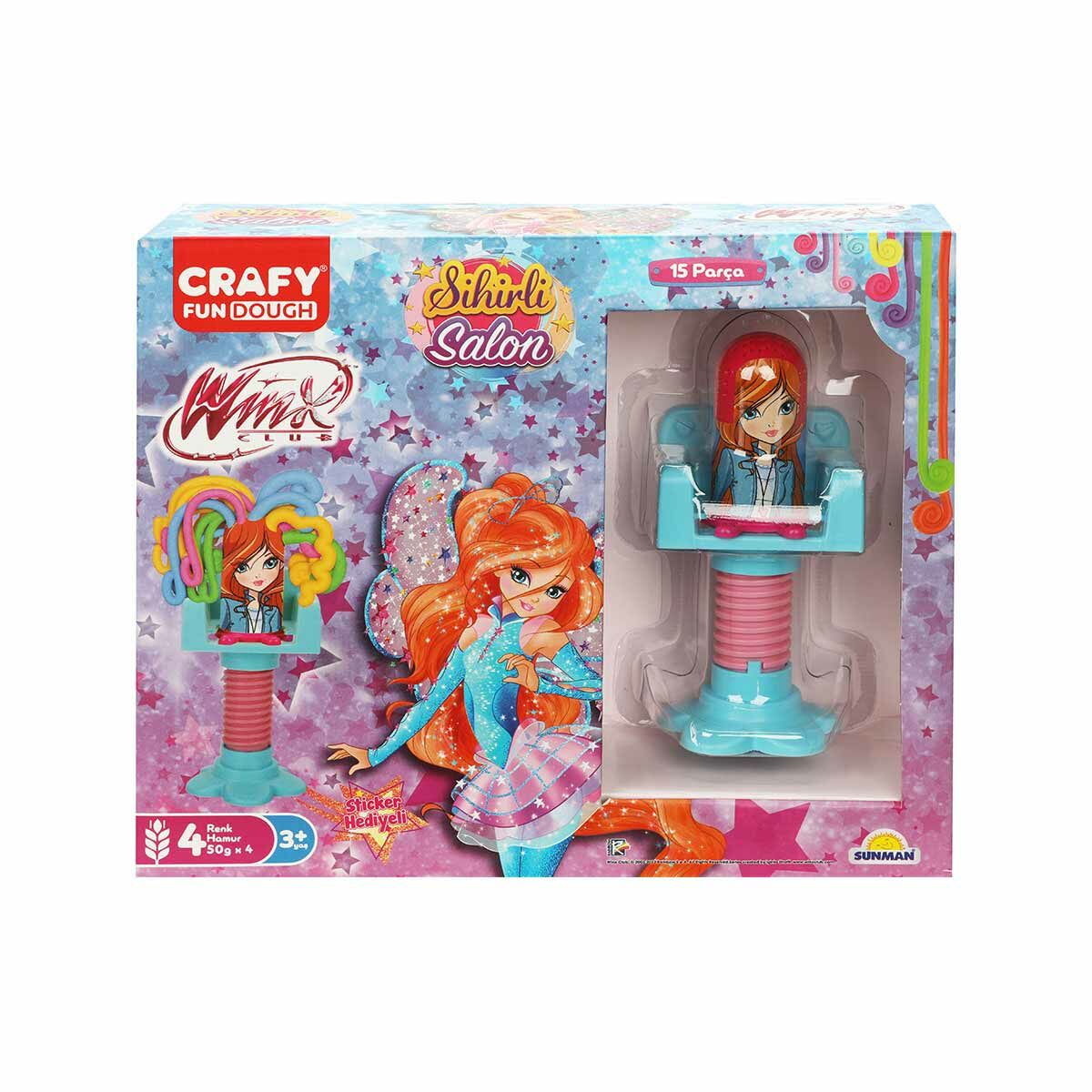 SUNMAN OYUNCAK Crafy Winx Sihirli Salon Oyun Hamur Seti 15 Parça
