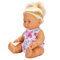 Sunman Nil Bebek Sarışın Çiçekli Elbise Tebessüm Eden 23 cm