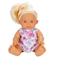 Sunman Nil Bebek Sarışın Çiçekli Elbise Tebessüm Eden 23 cm