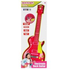 Sunman Oyuncak Bontempi Pembe Elektronik Çocuk Rock Gitarı 53 cm.