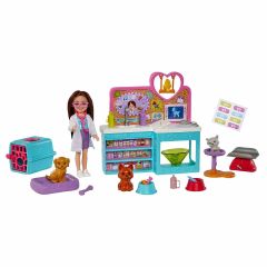 BARBIE CHELSEA MESLEKLERİ ÖĞRENİYOR VETERİNER OYUN SETİ HGT12