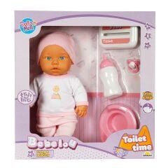 Sunman Oyuncak Sesli Bebelou Tuvalet Zamanı Bebek Seti 32 cm.