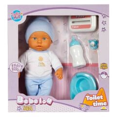 Sunman Oyuncak Sesli Bebelou Tuvalet Zamanı Bebek Seti 32 cm.