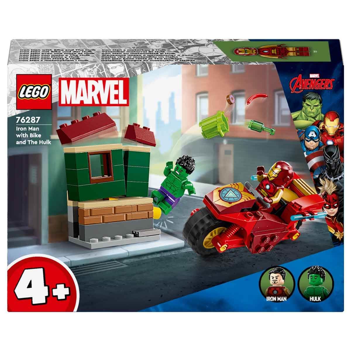 Lego Marvel Motosikletli Iron Man ve Hulk 76287