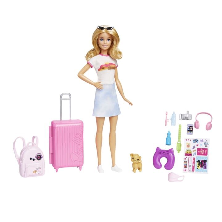 Barbie Seyahatte Bebeği ve Aksesuarları HJY18