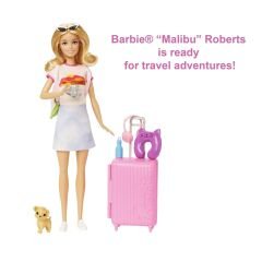 Barbie Seyahatte Bebeği ve Aksesuarları HJY18