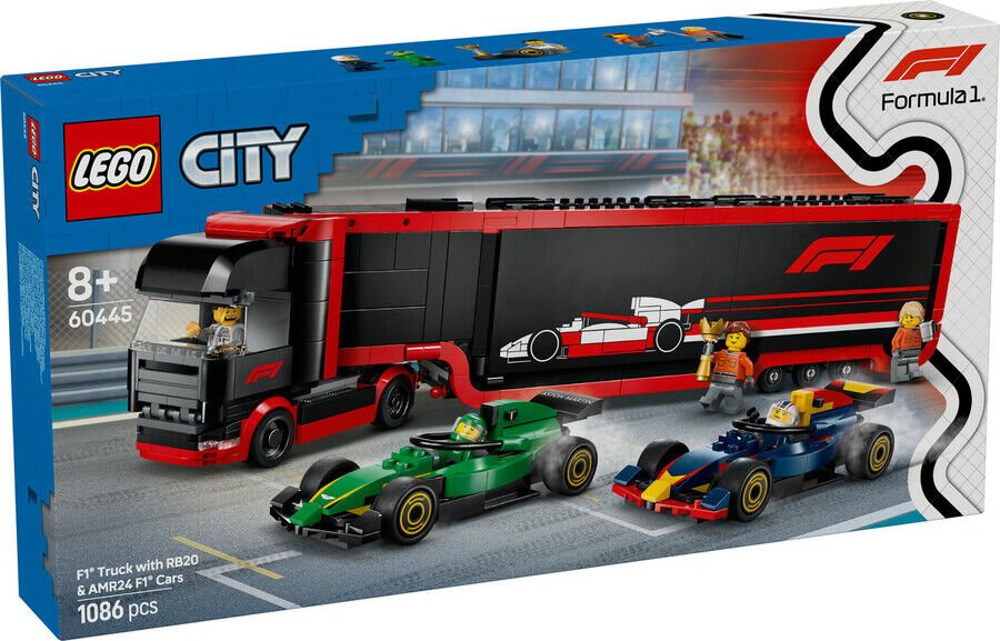 LEGO City RB20 ve AMR24 F1 Arabalı F1 Kamyonu 60445