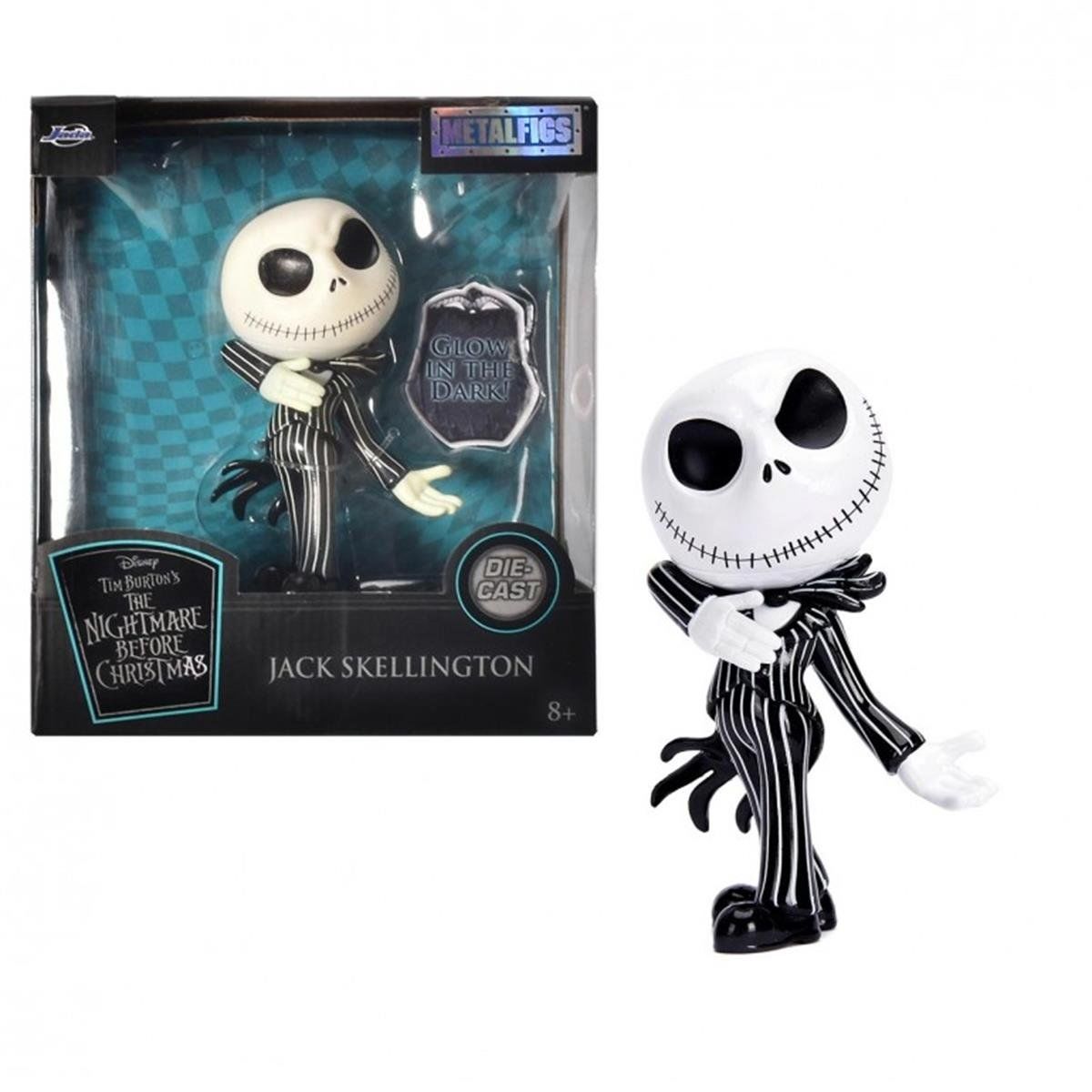 Jada Noel Öncesi Kabusu - Metal Jack Skellington 10 cm Karanlıkta Glow