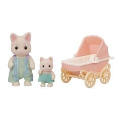 Sylvanian Families Çiçekli Kedi Baba ve Bebek Arabası Seti 5683