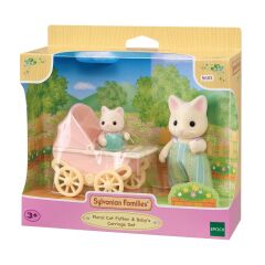 Sylvanian Families Çiçekli Kedi Baba ve Bebek Arabası Seti 5683