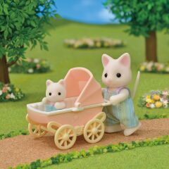Sylvanian Families Çiçekli Kedi Baba ve Bebek Arabası Seti 5683