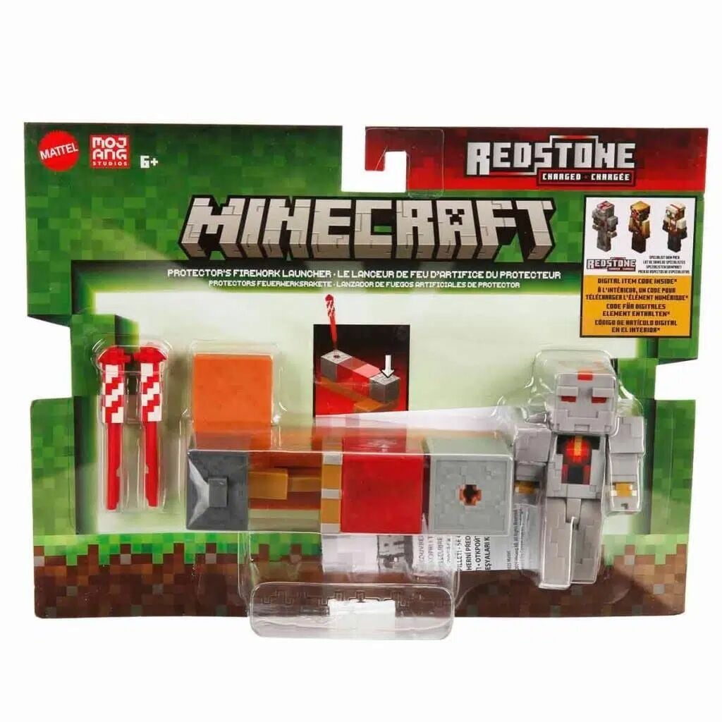 Minecraft Redstone Charged Protector Figür ve Havai Fişek Fırlatıcı Seti JKK10-JL10-G1