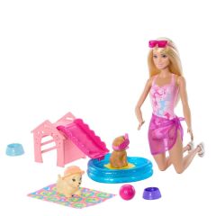 Barbie Köpekçikle Havuz Partisi Oyun Seti JBF35