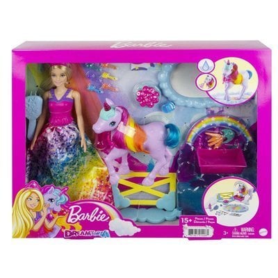 BARBİE DREAMTOPİA BEBEK ve TEK BOYNUZLU AT GTG01