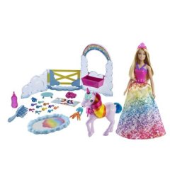 BARBİE DREAMTOPİA BEBEK ve TEK BOYNUZLU AT GTG01