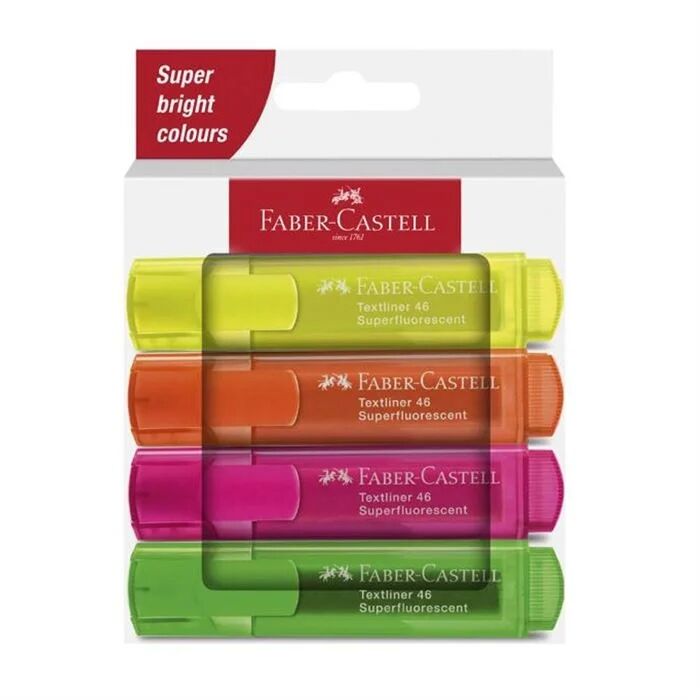 Faber Castell  Fosforlu Kalem Şeffaf 4'lü