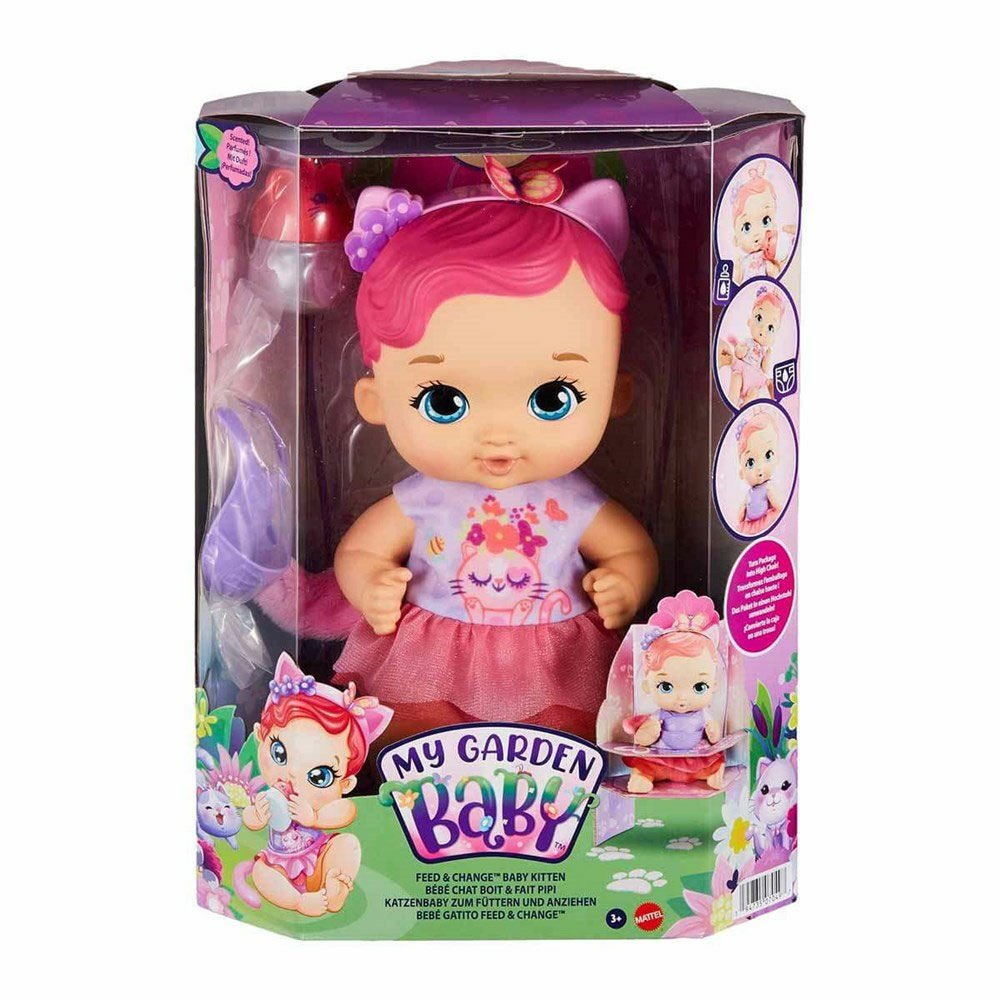 My Garden Baby Yavru Kedi Bebeğimin Bakım Zamanı Pembe Saçlı Bebek HHL21