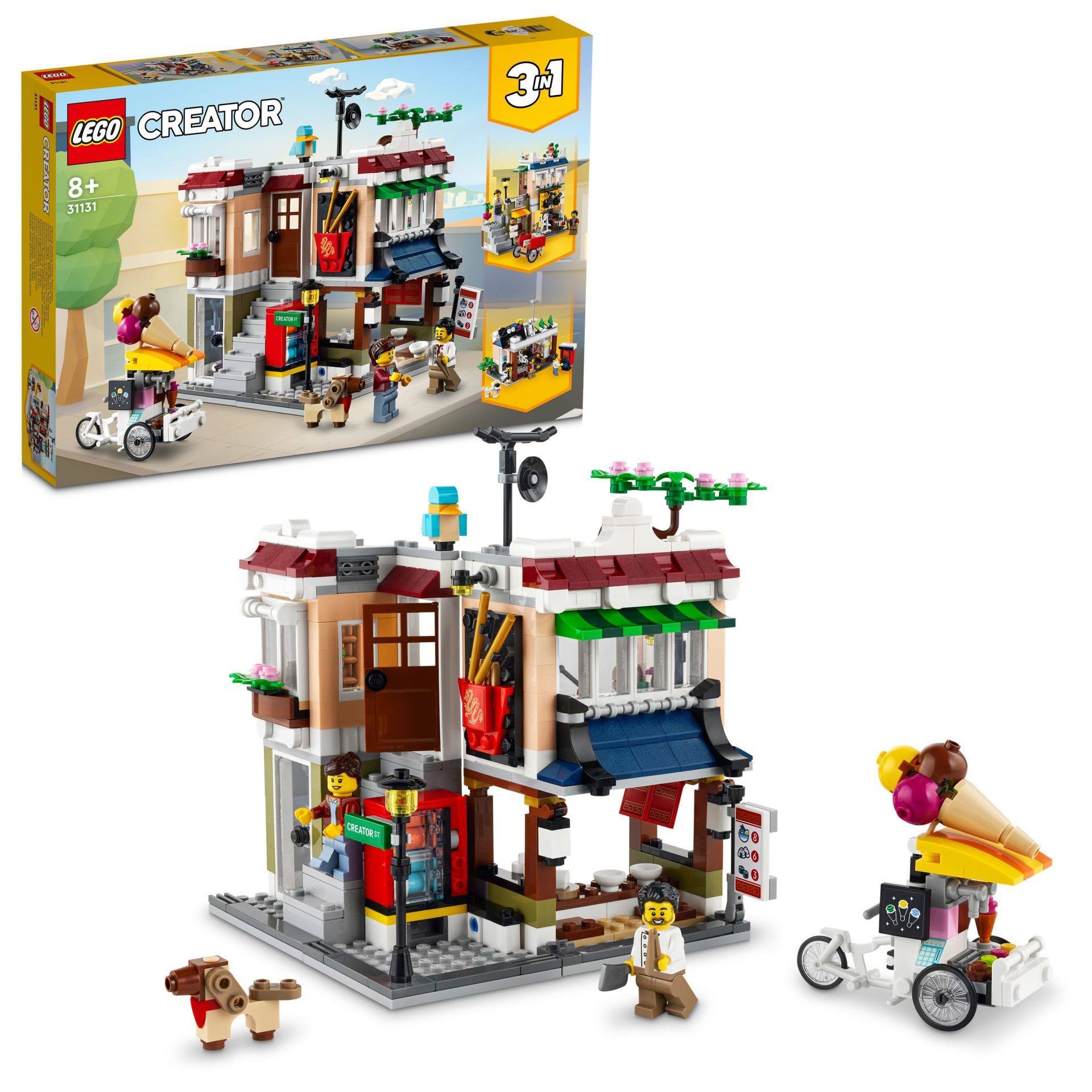LEGO Creator 3 ü 1 Arada Şehir Merkezi Makarna Dükkanı 31131