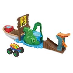 Hot Wheels Monster Trucks Renk Değiştiren Araçlar Timsahtan Kaçış Oyun Seti HGV14