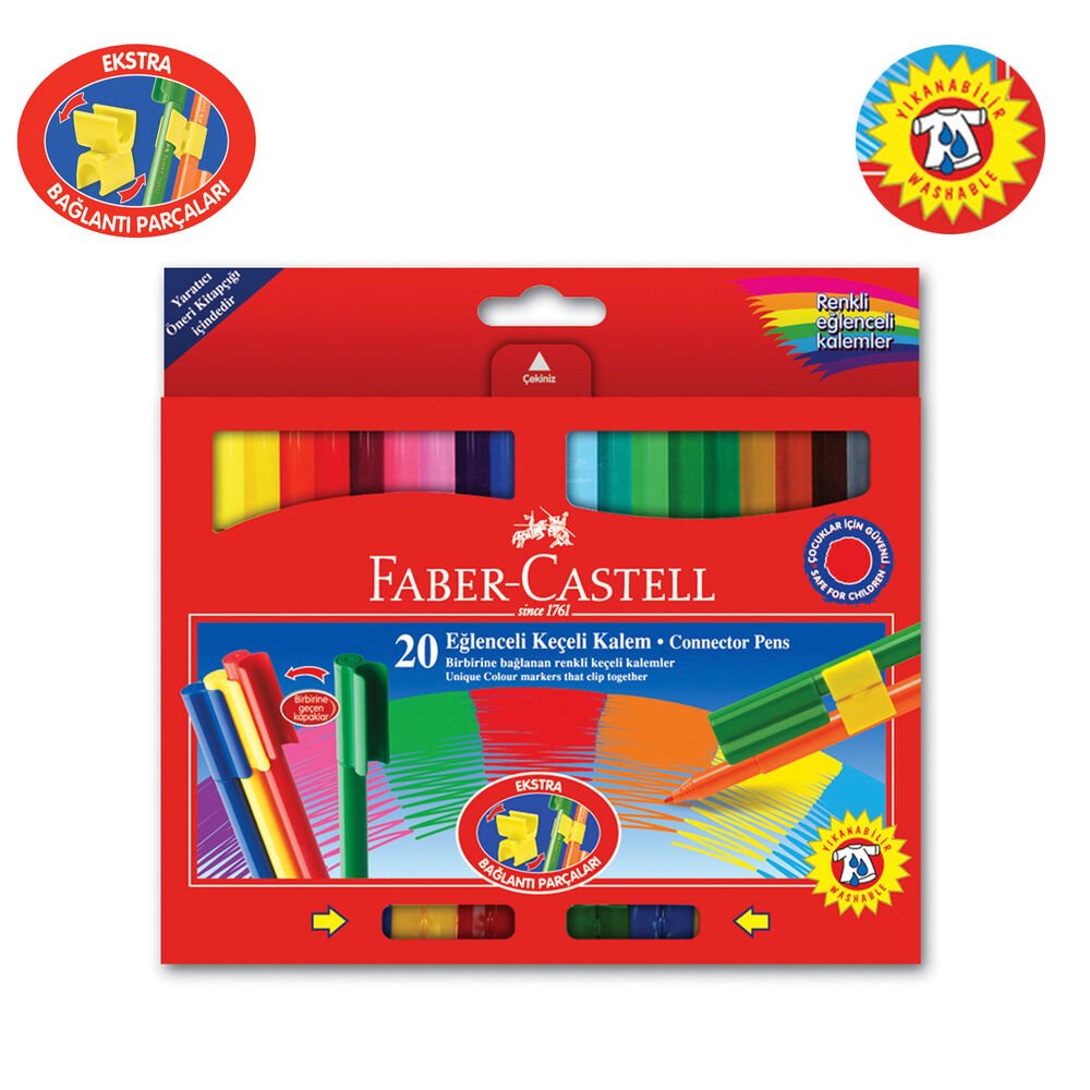 FABER CASTELL  KEÇELİ EĞLENCELİ KEÇELİ KALEM (20 RENK)
