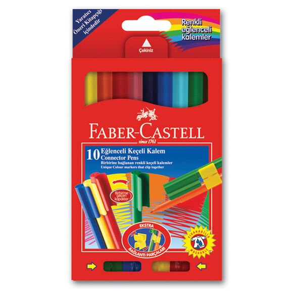 FABER CASTELL EĞLENCELİ KEÇELİ KALEM 10(RENK)