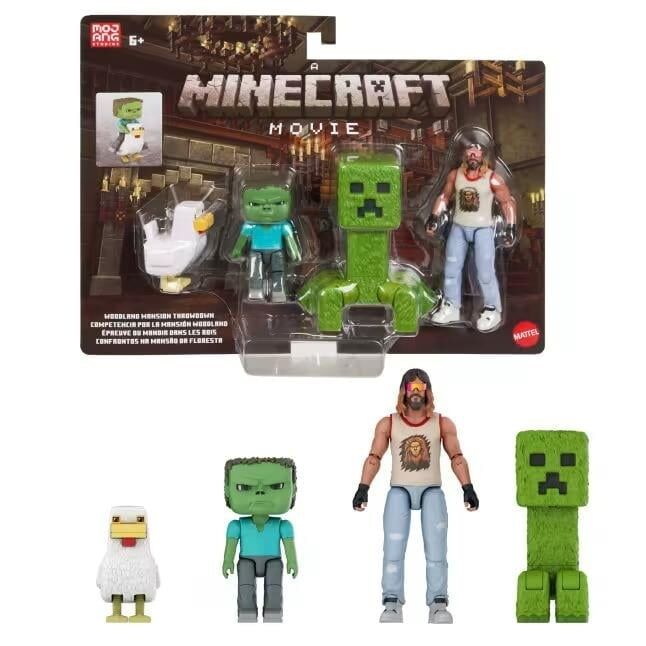 Minecraft Movie Garrett Creeper Zombie & Chicken Exclusive Action Figüre 4-Pack JGG68