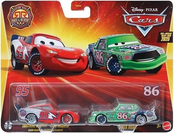 Cars ikili Araçlar Rescue Lightning McQueen 95 - Chick Hicks JHD47