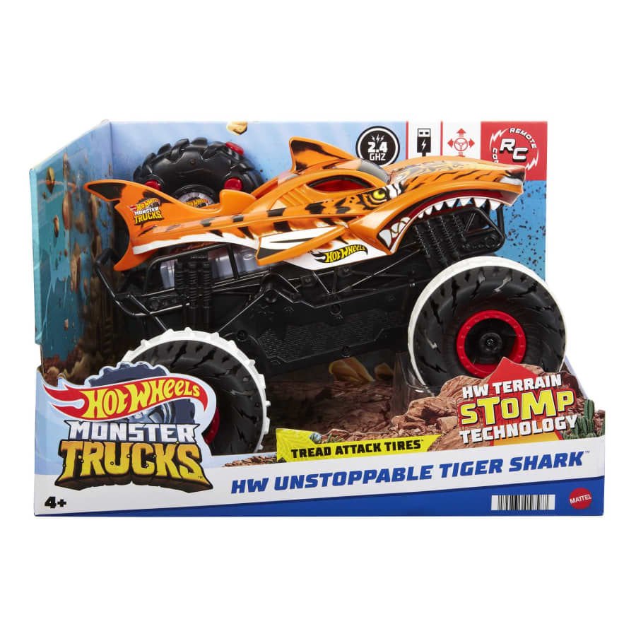 Hot Wheels R/C Monster Trucks Durdurulamaz Tiger Shark 1:15 Mass HGV87