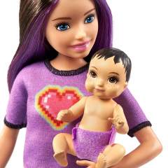 Barbie Bebek Bakıcısı Skipper Oyun Seti  - Esmer Mor Saçlı