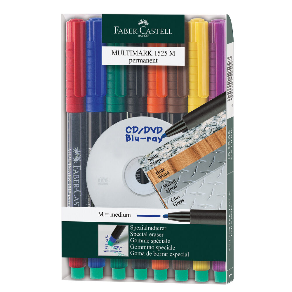Faber Castell Permanent Asetat Kalemi (M) 8’li Takım 780090